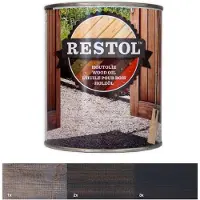 Restol Houtolie Zijdeglans Antraciet 1 LTR