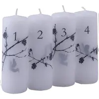 Kerst Adventskaarsen Engel Zilver - 12 cm - 4 stuks - - Adventskalender - kaarsen