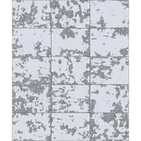Dutch Wallcoverings Hexagone tegel grijs/zilver steen (vliesbehang, zilver)