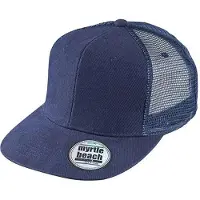Myrtle beach Volwassenen Unisex 6 Panel Flat Peak Cap (Marine)