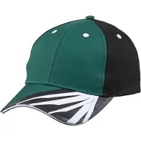 Myrtle beach Volwassenen Unisex 6 Panel Craftsmen Cap (Donkergroen/zwart/wit)
