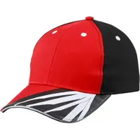 Myrtle beach Volwassenen Unisex 6 Panel Craftsmen Cap (Rood/zwart/wit)