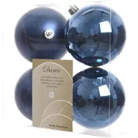 Décoris Kerstballen set | | Ø 10 cm | 4 stuks (Blauw)