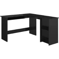 vidaXL Hoekbureau L-vormig 120x140x75 cm bewerkt hout hoogglans zwart