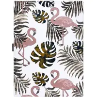 Rugsx Tapijt PETIT GARDEN Flamingo's blad motief monstera bladeren crème 160x220 cm
