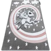 Rugsx Tapijt PETIT PAARDJES grijskleuring 160x220 cm