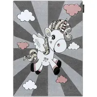 Rugsx Tapijt PETIT UNICORN EENHOORN grijskleuring 180x270 cm