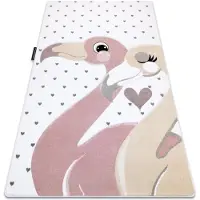 Rugsx Tapijt PETIT FLAMINGOS Flamingo's HARTJES crème 160x220 cm
