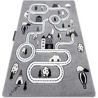 Rugsx Tapijt PETIT TOWN STAD STRAAT grijskleuring 80x150 cm