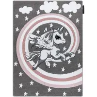 Rugsx Tapijt PETIT PAARDJES grijskleuring 140x190 cm