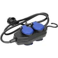 ORNO Heavy-duty bouwplaats stekkerdoos voor buiten - Verdeeldoos 4-voudig - Verlengkabel IP44 Stof & spatwaterdicht - Kabellengte 10 meter - Penaarde