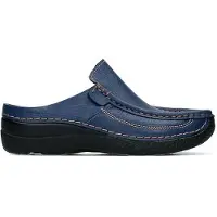 Wolky Klomp Women Roll Slide Printed Leather Skyblue-Schoenmaat 41