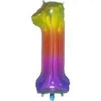 Wefiesta Folieballon Nummer 1 66 Centimeter Regenboog