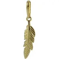 New Bling 9NBSAM-G210061 Gouden hangertje - Dames - Veer - 14 x 3,7 mm - Bedel - 14 Karaat - Goud