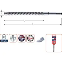 Rotec Hamerboren SDS+ 'Zentro' 4-snijder 12,0x400/450 mm - 2021204 - 202.1204