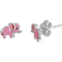 Trendjuwelier huiscollectie TFT Oorknoppen Olifant Zilver Gerhodineerd Glanzend 5.6 mm x 7.7 mm