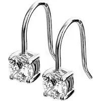 Trendjuwelier huiscollectie Oorhangers Franse Haak Zirkonia Zilver Gerhodineerd Glanzend