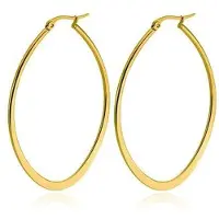 Cilla Jewels Ovale oorbellen Edelstaal Goudkleurig-30mm