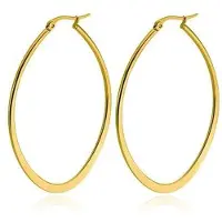 Cilla Jewels Ovale oorbellen Edelstaal Goudkleurig-50mm