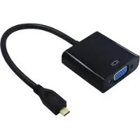 Dolphix Micro HDMI naar VGA + 3,5mm Jack & Micro USB adapter / zwart - 0,15 meter