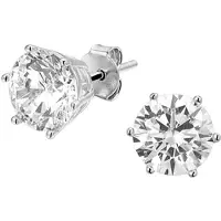 The Jewelry Collection Oorknoppen Zirkonia - Zilver Gerhodineerd
