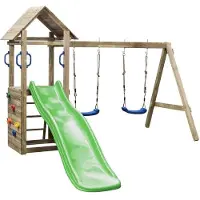 Swing King SwingKing speeltoren Maria + glijbaan en schommel appelgroen 295x160x210cm