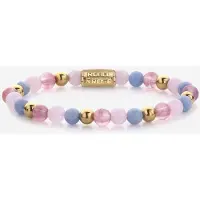 Rebel & Rose Rebel and Rose RR-60055-G Rekarmband Beads Pink Summer Vibes paars-roze-goudkleurig 6 mm M 17,5 cm