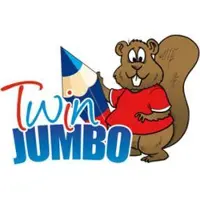 Kores driekantig leerkrijt TWIN Jumbo, blauw/rood