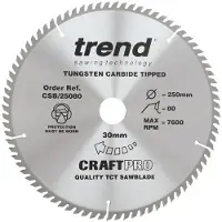 Trend cirkelzaagblad 250x30x3,0mm 80T