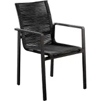 Yoi Ishi stackable dining stoel aluminium black rope black