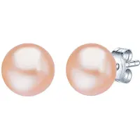 Valero Pearls Oorbellen abrikoos / zilver