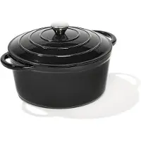 Voccelli Braadpan 28cm zwart gietijzer hoogglans emaillen