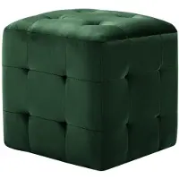 vidaXL Poef 2 st 30x30x30 cm fluweel groen