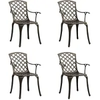 vidaXL Tuinstoelen 4 st gietaluminium bronskleurig