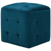 vidaXL Poef 2 st 30x30x30 cm fluweel blauw