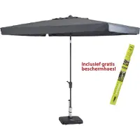Madison parasol Rechthoek Delos Grijs 300 x 200 cm incl beschermhoes