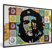 PosterMonkey Fotolijst incl. Poster - Che Guevara in silhouetten - 90x60 cm - Posterlijst