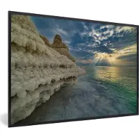 PosterMonkey Fotolijst incl. Poster - Zoutformaties - Dode Zee - Midden-Oosten - 90x60 cm - Posterlijst