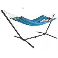 Detex Hangmat Blauw 200x80cm met Metalen Frame