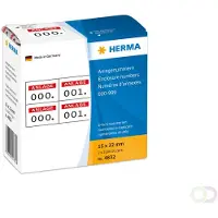 Herma Bijlagenummers zelfklevend 2-fach 15x22 mm opdruk rood, 0-999