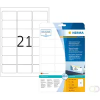 Herma Etiket 5074 63.5x38.1mm verwijderbaar wit 525 stuks