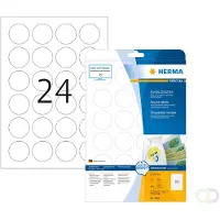 Herma 5066 verwijderbare etiketten A4 Ø 40 mm rond wit (600 etiketten)