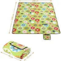 Detex Picknickkleed 200x200cm XXL - Waterdicht Opvouwbaar - Gebloemd