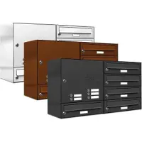 Brulo Brievenbus 5 klein type 2_Brievenbus met intercompaneel _5_adressen__RVS