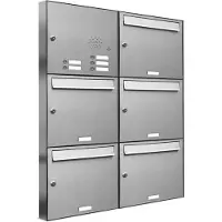 Brulo Brievenbus 5 groot type 2_Brievenbus met intercompaneel _5_adressen__RVS
