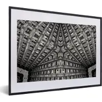 PosterMonkey Fotolijst incl. Poster - Kunst - Zwart - Wit - Psychedelisch - 40x30 cm - Posterlijst