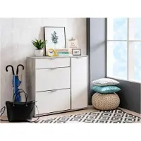 Vente-Unique.nl Schoenenkast ARIETTA - 2 vlakken, 1 deur en 1 lade - Kleur: wit & beton