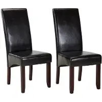 Vente-unique Set van 2 stoelen ROVIGO - Kunstleer bruin - houten donkere poten