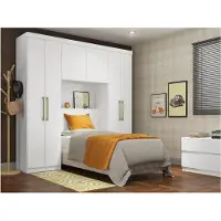 Vente-Unique.nl Bedkast ANTERO - 6 deuren - Met kast en opbergruimte - L200 cm - Wit