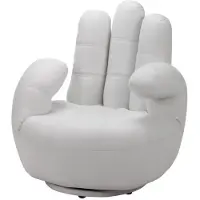 Vente-unique Draaiende fauteuil CATCHY van kunstleer - wit